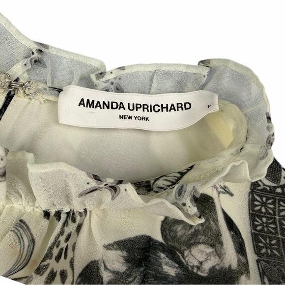 Amanda Uprichard Women's Vista Zoo Print Mini Dress Black & White Size P/XS - Picture 4 of 11